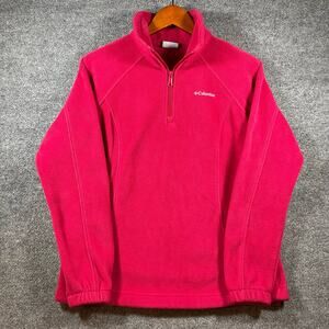 Columbia Benton Springs Fleece 1/2 Zip Pullover Women's M Red Base Layer Casual